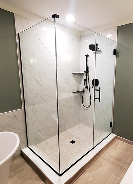 Chicago Glass Frameless Shower Door Corner Enclosures