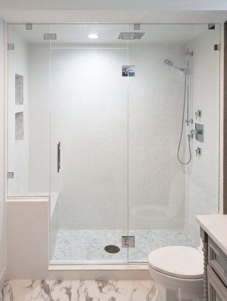 steam shower door with transom