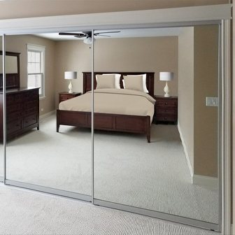 Custom mirror doors for closet - Builders Villa